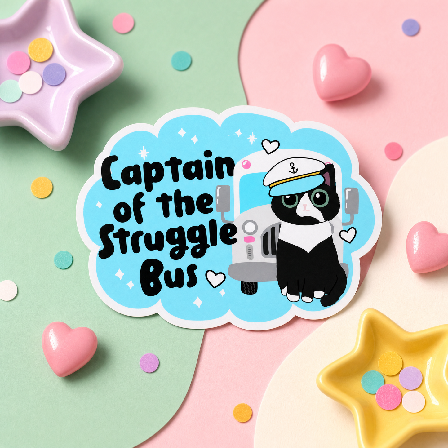 Captain of the Struggle Bus - Vinyl Sticker
