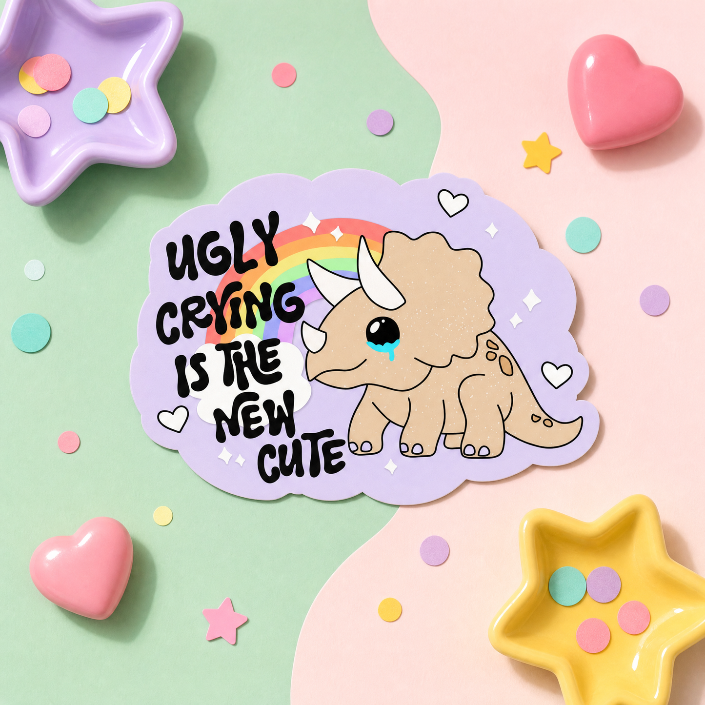 Ugly Crying is the New Cute - Vinyl Sticker