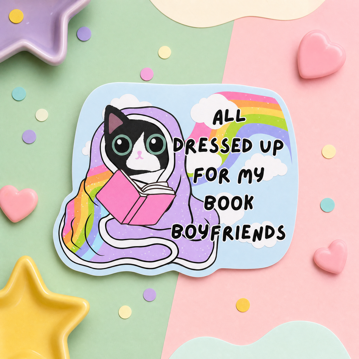 All Dressed Up for My Book Boyfriends - Vinyl Sticker