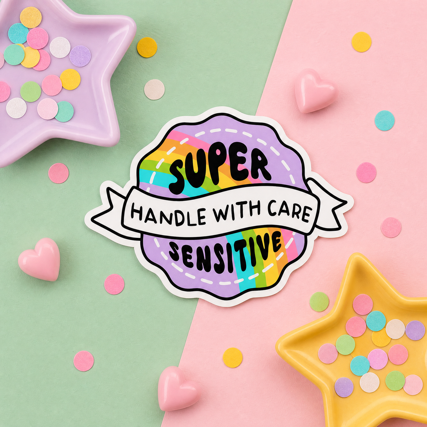 Super Sensitive Handle With Care - Vinyl Sticker