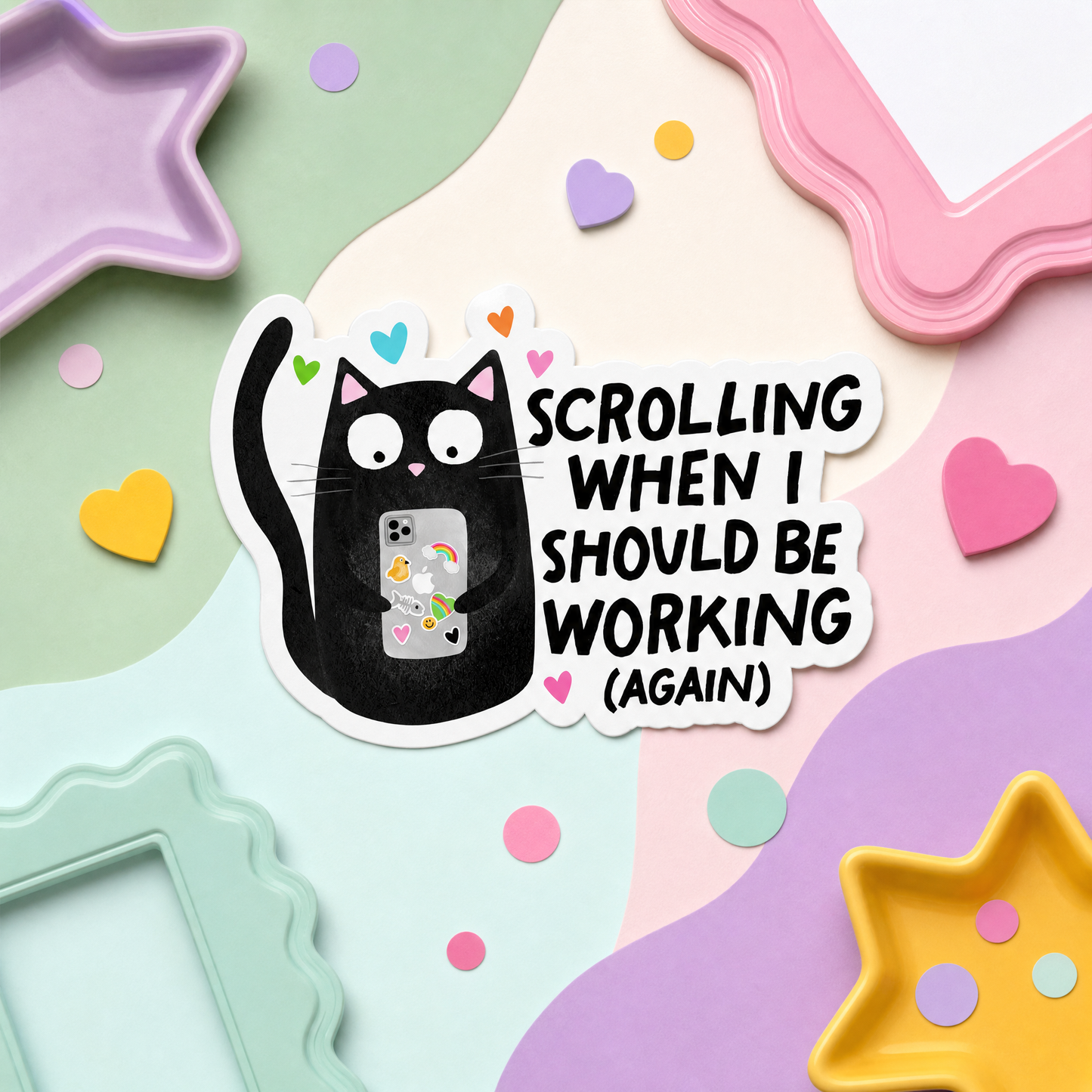 Scrolling When I Should Be Working Again - Vinyl Sticker