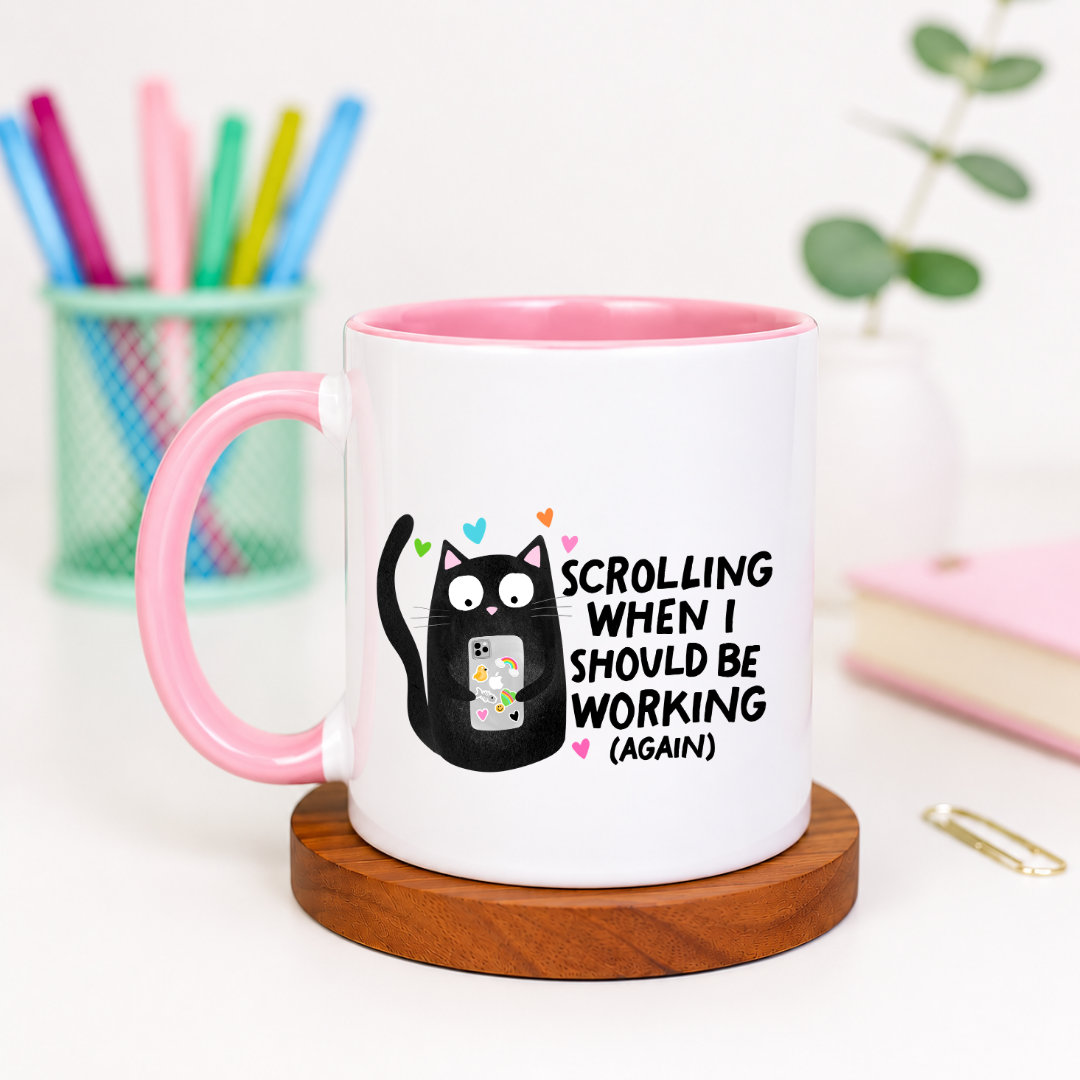 Scrolling When I Should Be Working Again - Ceramic Mug