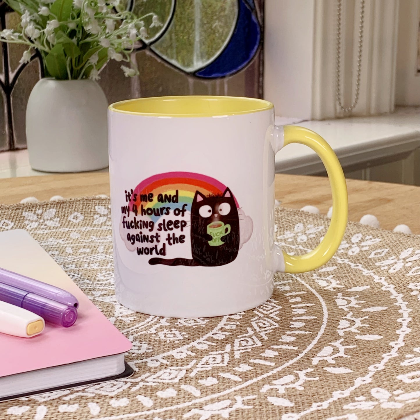 It's Me and My 4 Hours of Fucking Sleep Against the World - Ceramic Mug