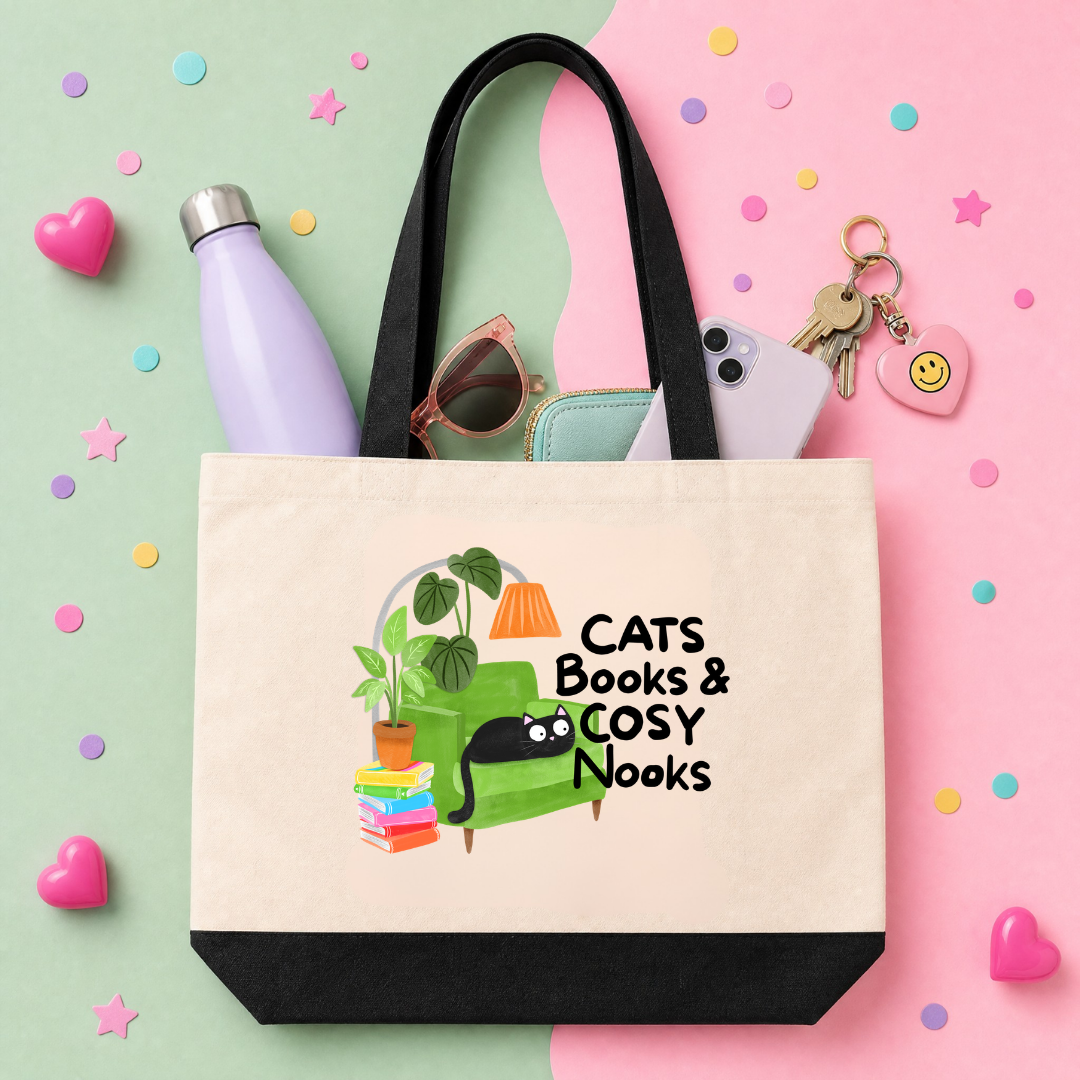 MTO Tote Bag - Cats Books and Cosy Nooks