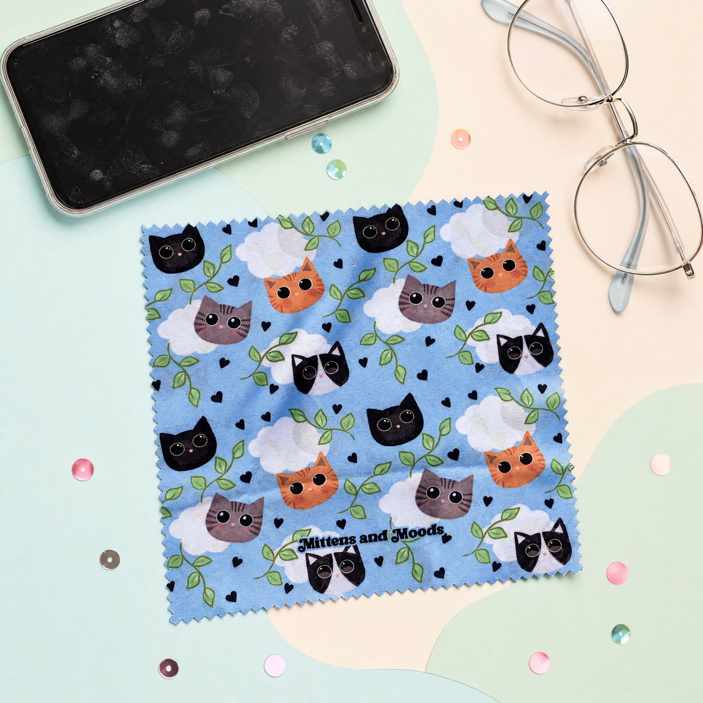 Cats in the Clouds - Glasses Cloth