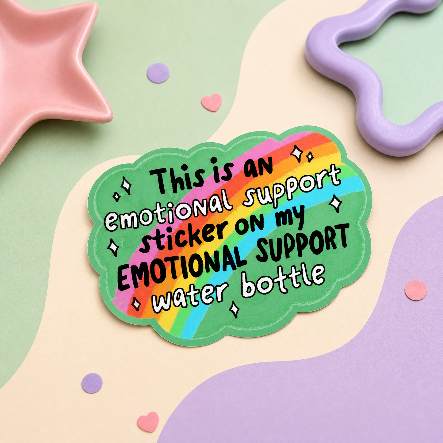 Emotional Support Sticker on My Emotional Support Water Bottle - Vinyl Sticker
