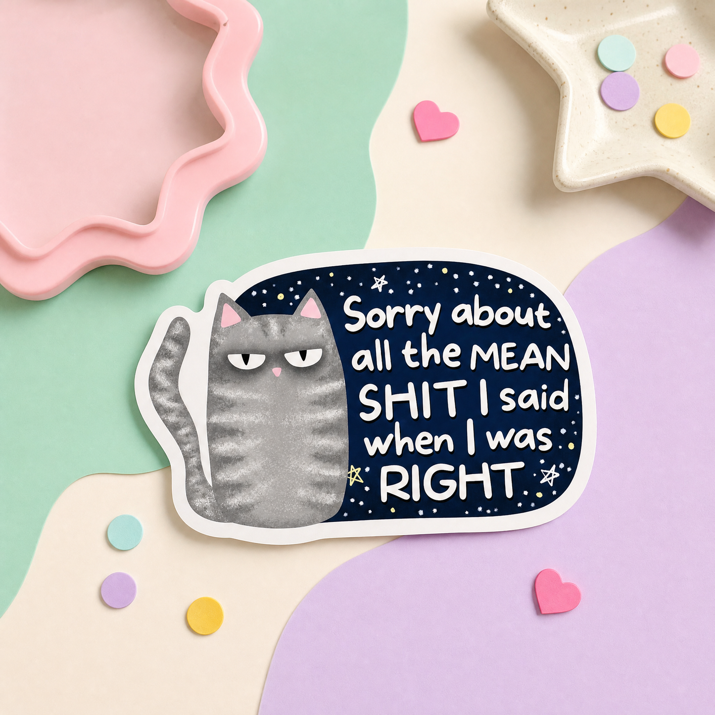 Sorry About the Mean Shit I Said When I Was Right - Vinyl Sticker