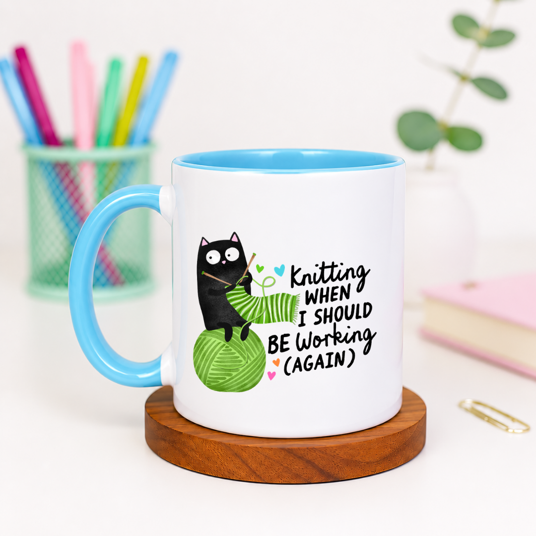 Knitting When I Should Be Working Again - Ceramic Mug