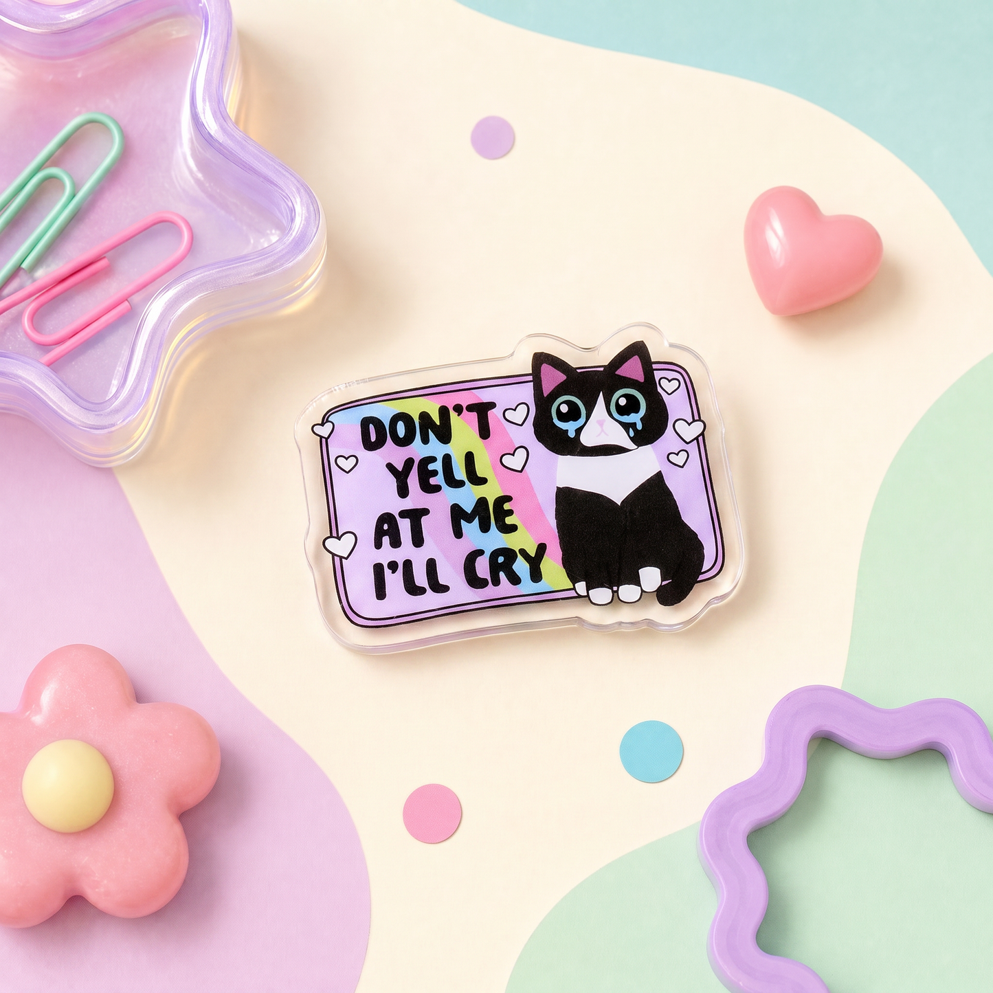 Don't Yell at Me I'll Cry - Acrylic Pin