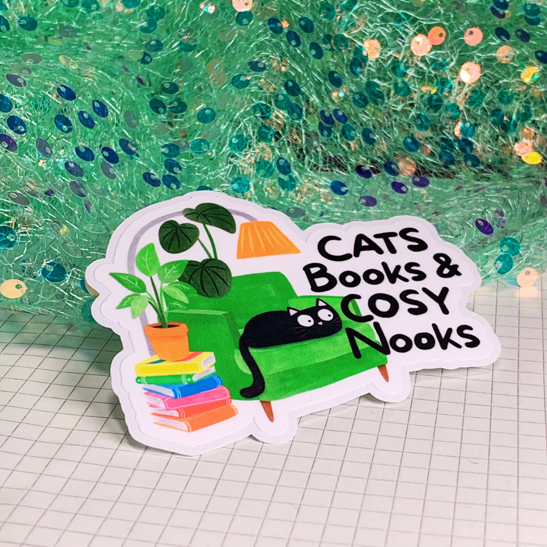 Cats Books and Cosy Nooks - Vinyl Sticker