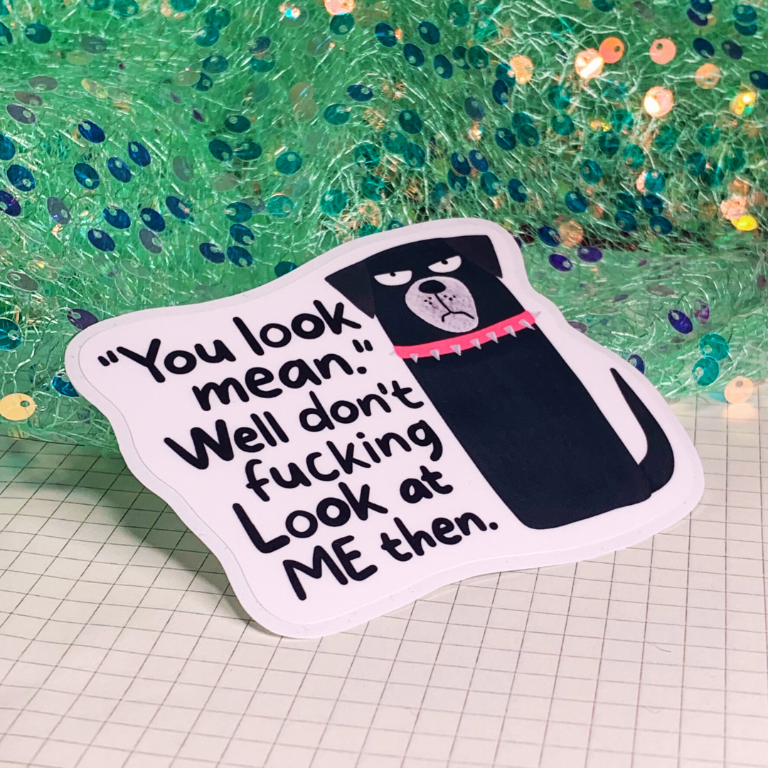 You Look Mean - Vinyl Sticker
