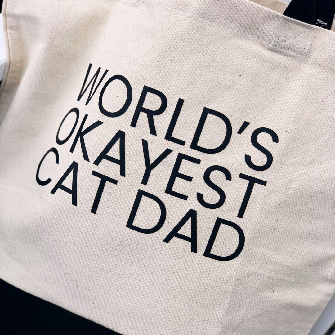 World's Okayest Cat Dad - Tote Bag