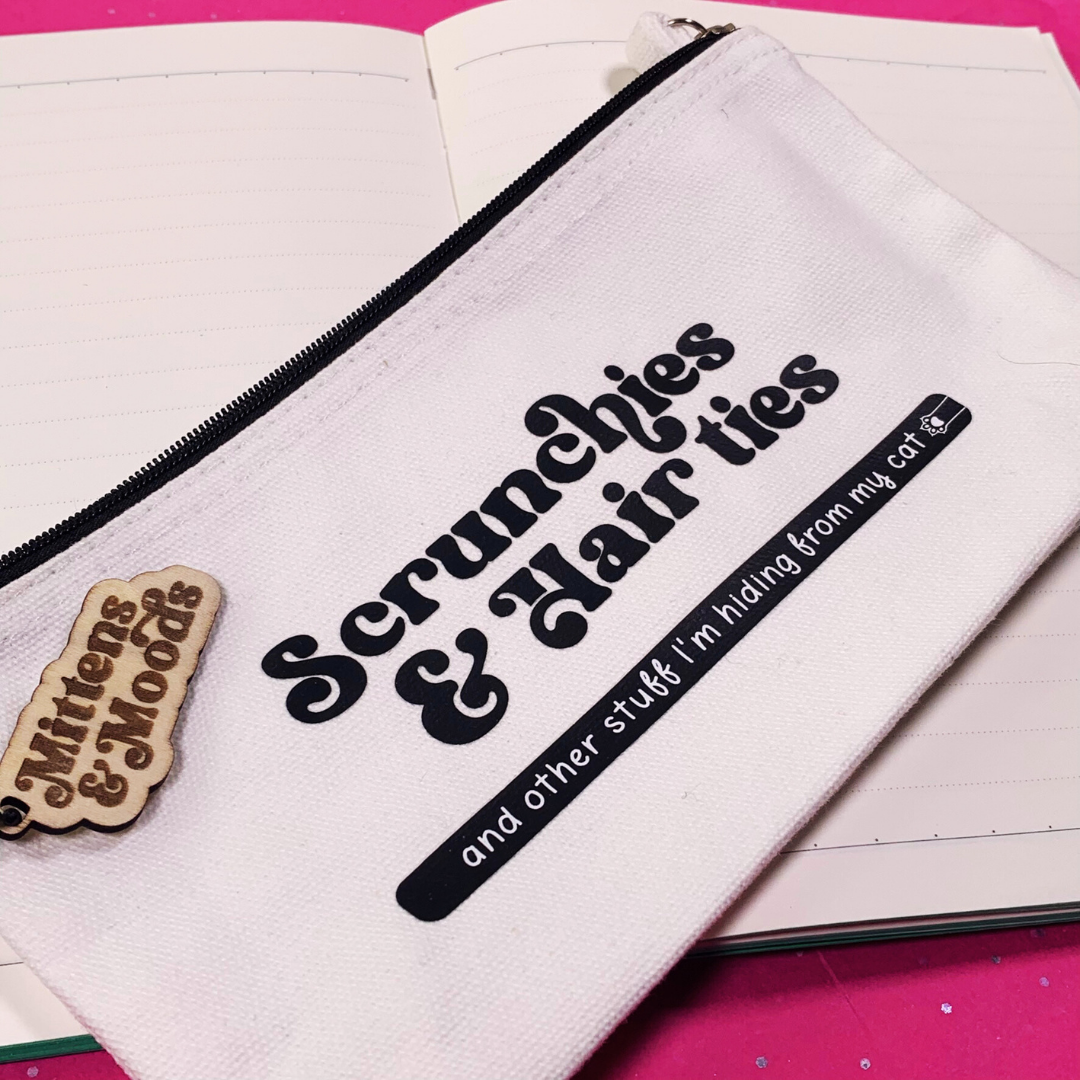 Scrunchies and Hair Ties and Other Stuff I'm Hiding From My Cat - Small Pouch