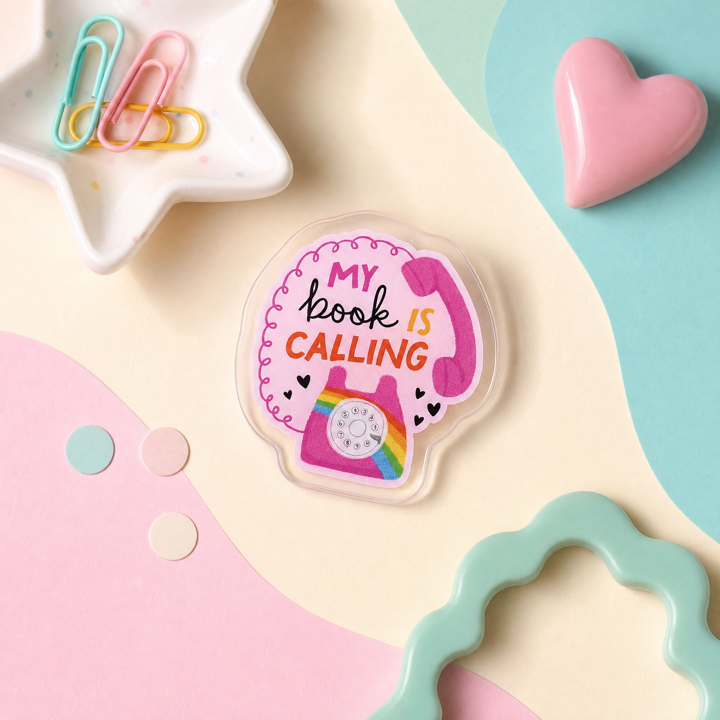 My Book Is Calling - Acrylic Pin