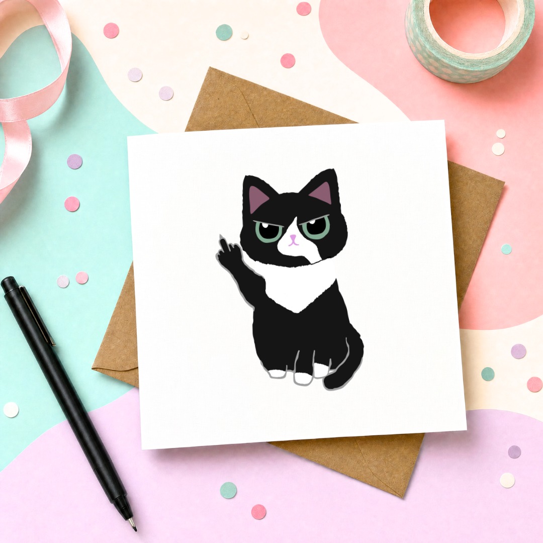 MTO Card - Cat Middle Finger