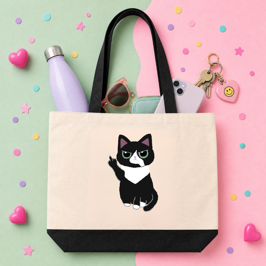 MTO Tote Bag - Cat Middle Finger
