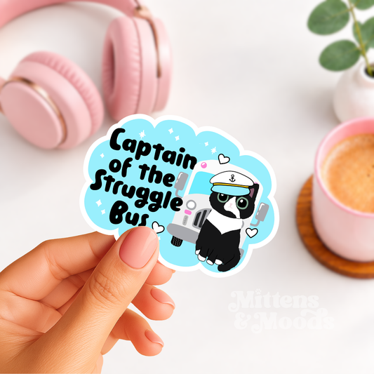 Captain of the Struggle Bus - Vinyl Sticker