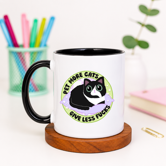 Pet More Cats Give Less Fucks - Ceramic Mug