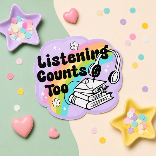Listening Counts Too - Vinyl Sticker