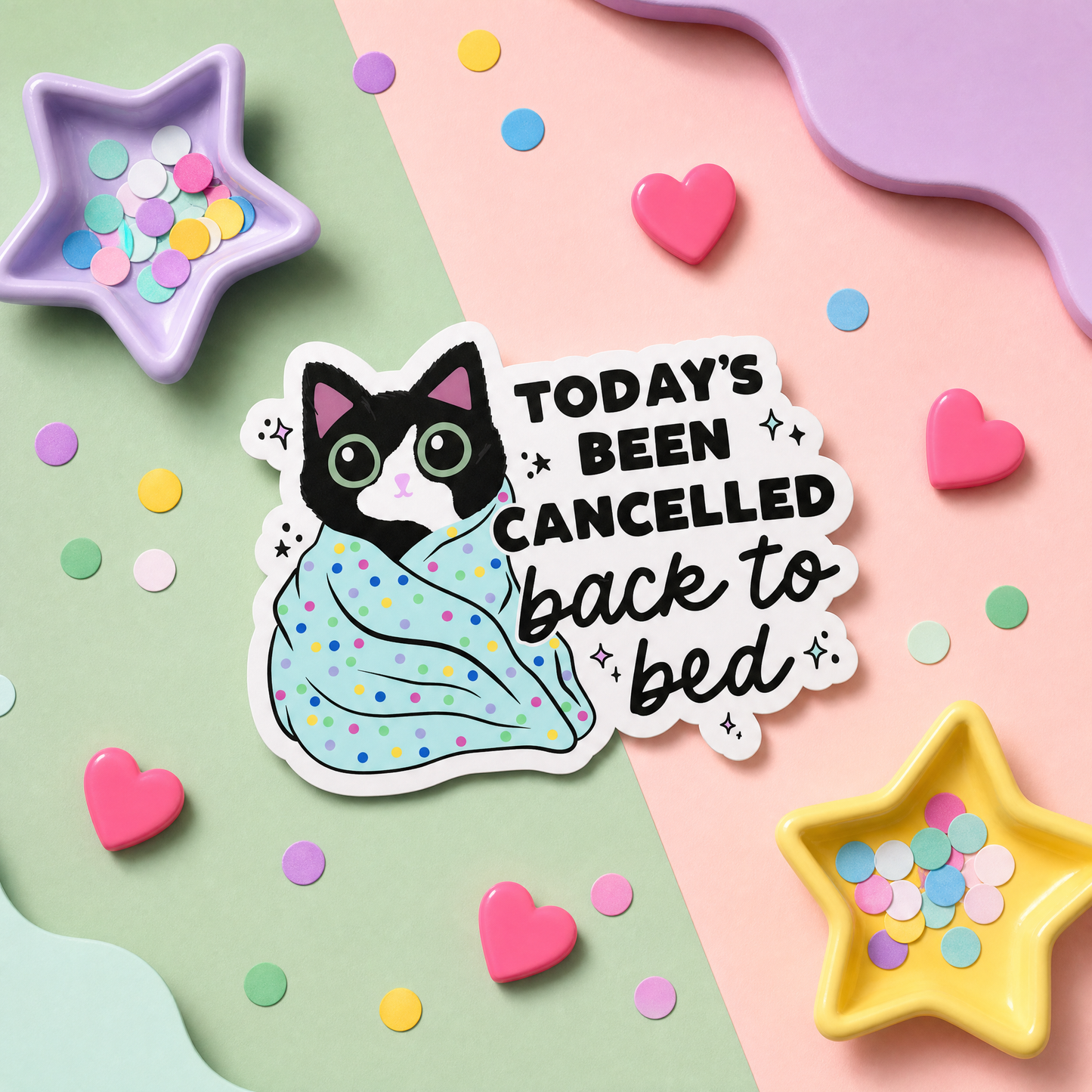 Today's Been Cancelled Back to Bed - Vinyl Sticker