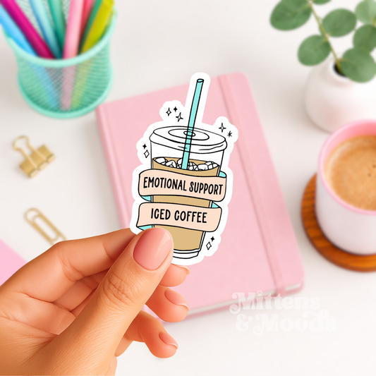 Emotional Support Iced Coffee - Vinyl Sticker
