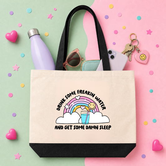 MTO Tote Bag - Drink water Get some sleep