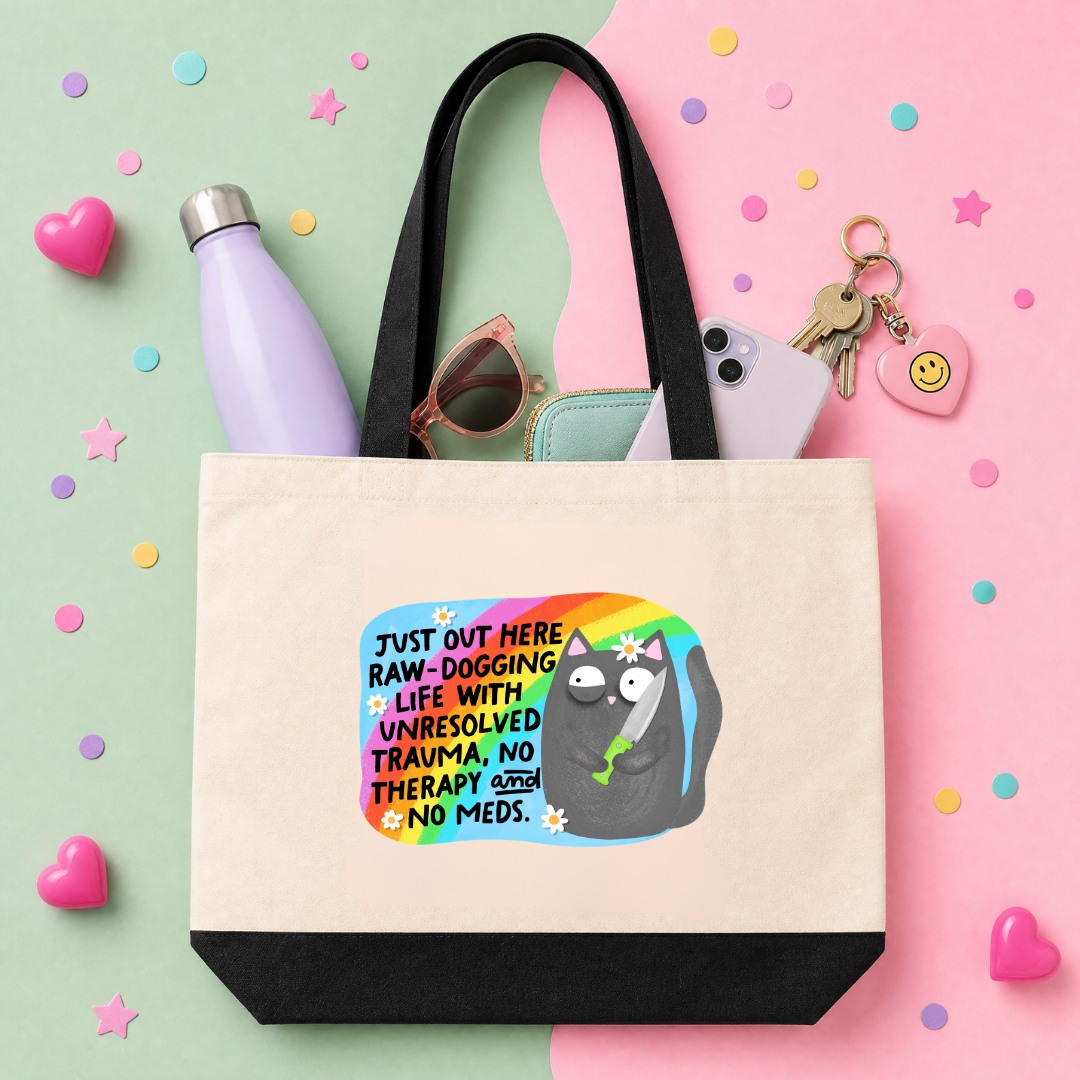 MTO Tote Bag - Just Out Here Raw-Dogging Life