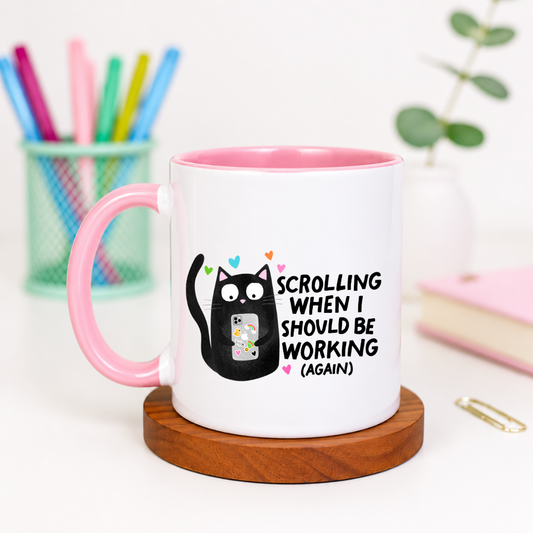 Scrolling When I Should Be Working Again - Ceramic Mug