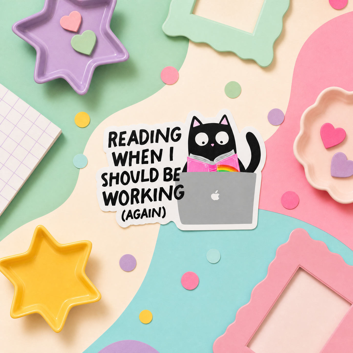 Reading When I Should Be Working Again - Vinyl Sticker