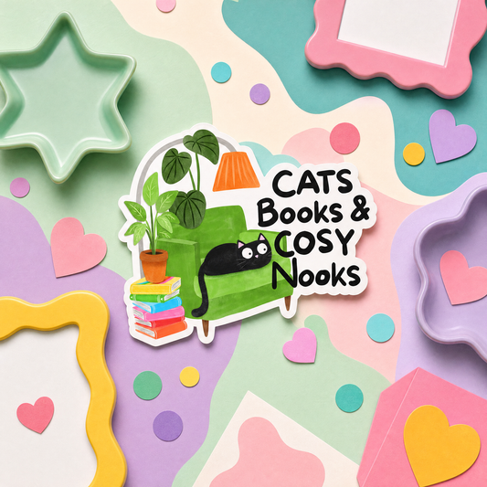 Cats Books and Cosy Nooks - Vinyl Sticker
