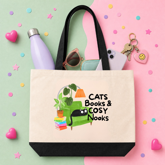 MTO Tote Bag - Cats Books and Cosy Nooks