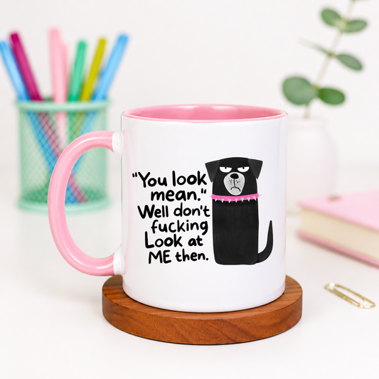 You Look Mean Well Don't Fucking Look at Me Then - Ceramic Mug