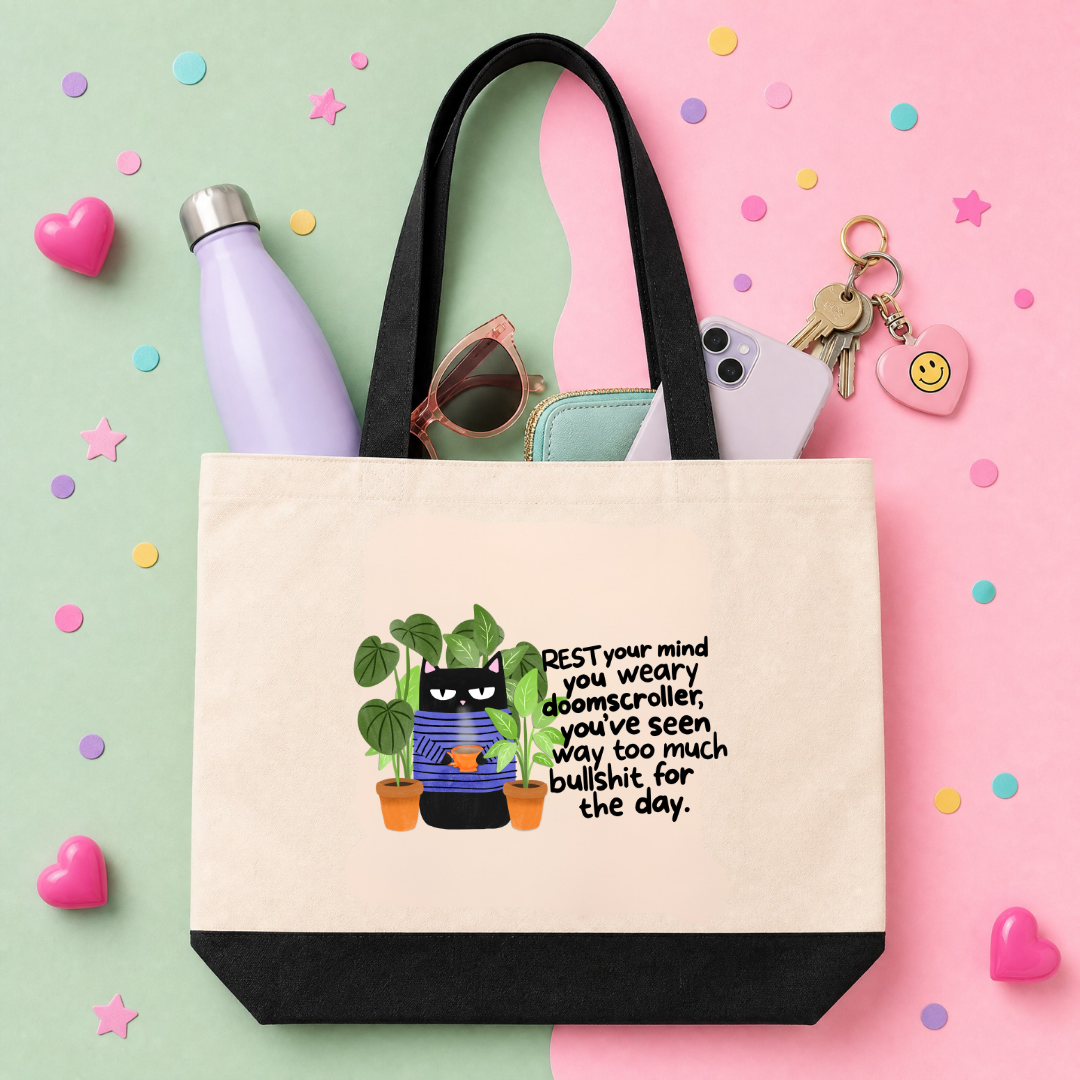MTO Tote Bag - Rest your weary mind doomscroller