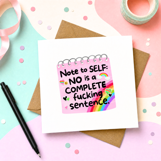MTO Card - Note to self, no is a complete fucking sentence