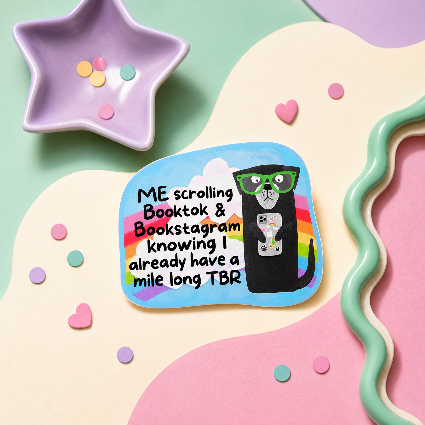 Me Scrolling BookTok and Bookstagram with a Mile Long TBR - Vinyl Sticker