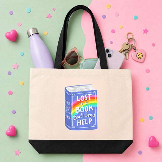 MTO Tote Bag - Lost in A Book Dont Send Help