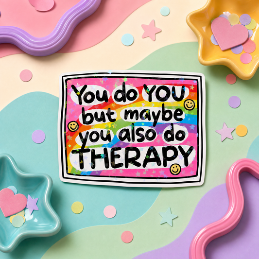You Do You But Maybe You Also Do Therapy - Vinyl Sticker