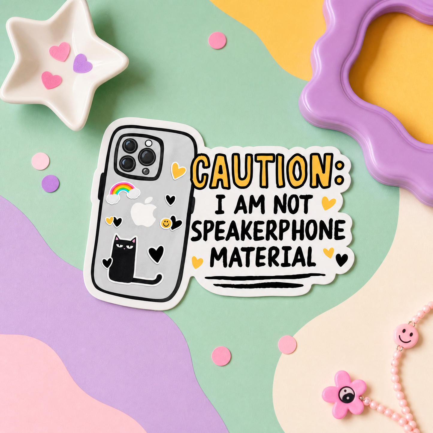 Caution I Am Not Speakerphone Material - Vinyl Sticker