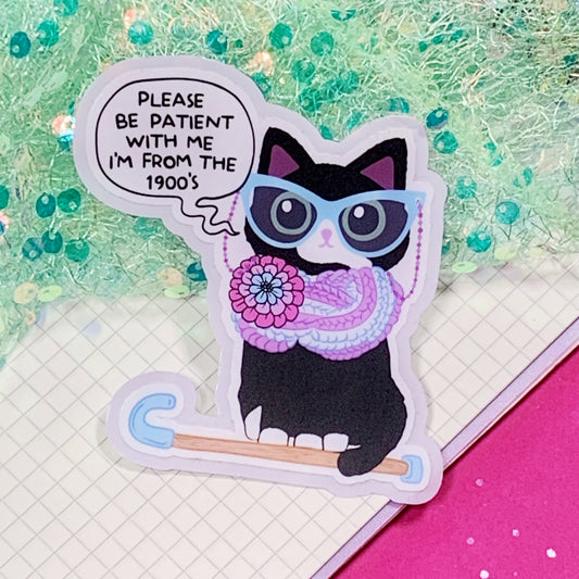 Please Be Patient With Me, I'm from the 1900s - Vinyl Sticker