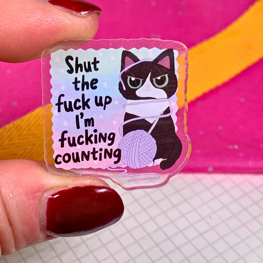 STFU I'm Fucking Counting - Acrylic Pin