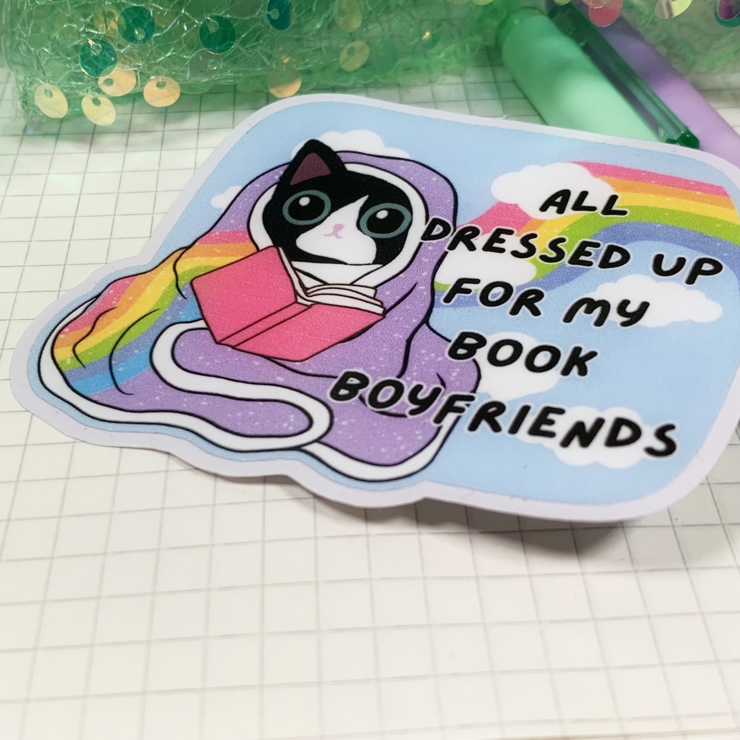 All Dressed Up For My Book Boyfriend - Vinyl Sticker