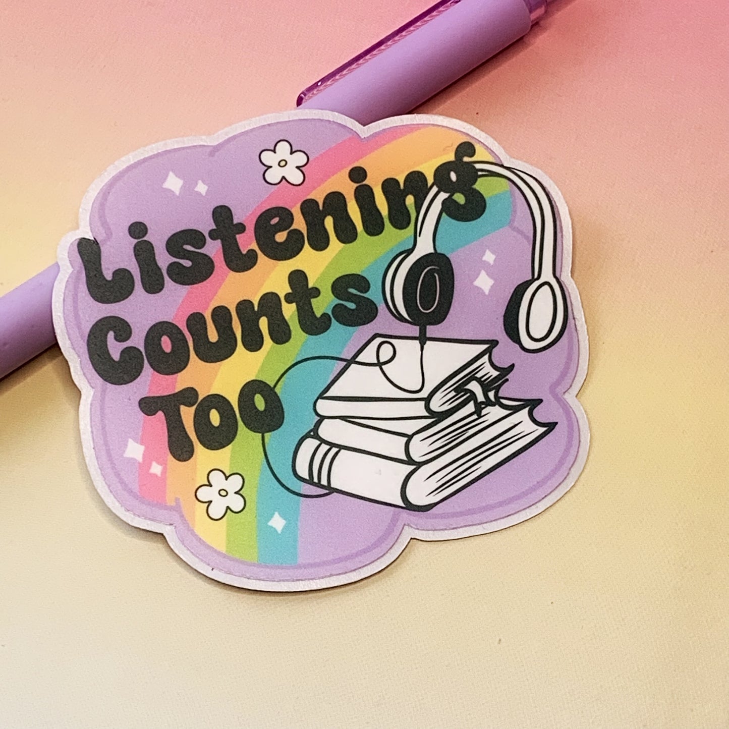 Listening Counts Too - Vinyl Sticker