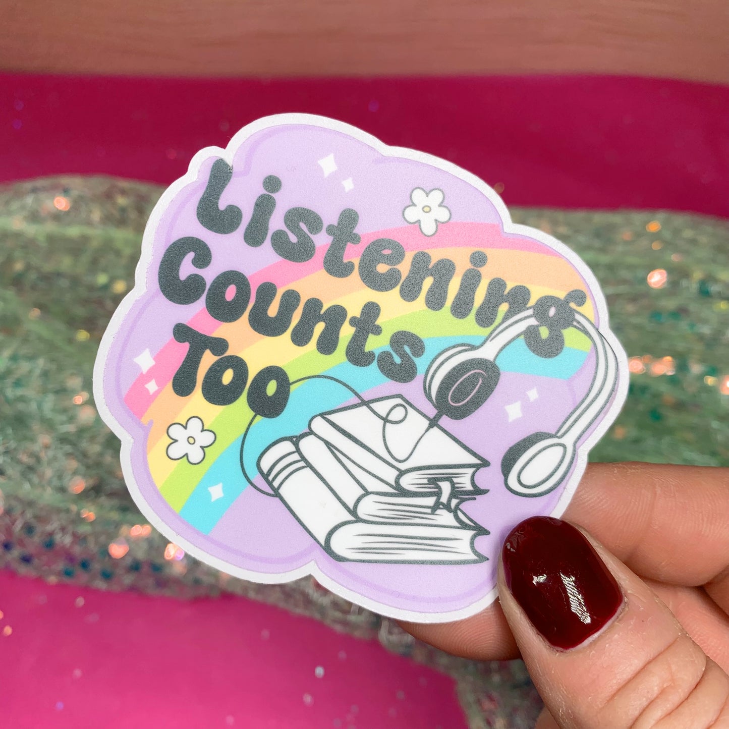 Listening Counts Too - Vinyl Sticker