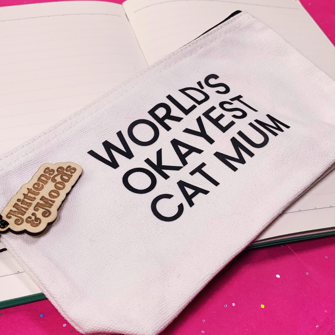World's Okayest Cat Mum - Small Pouch