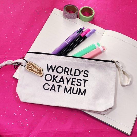 World's Okayest Cat Mum - Small Pouch