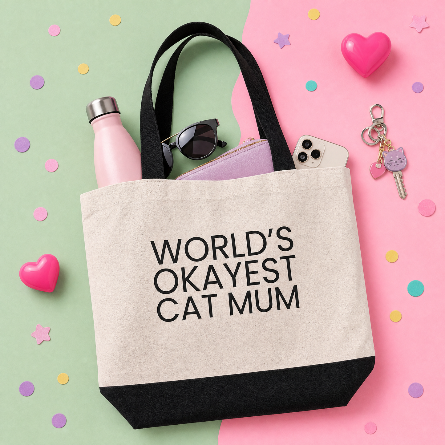 World's Okayest Cat Mum - Tote Bag