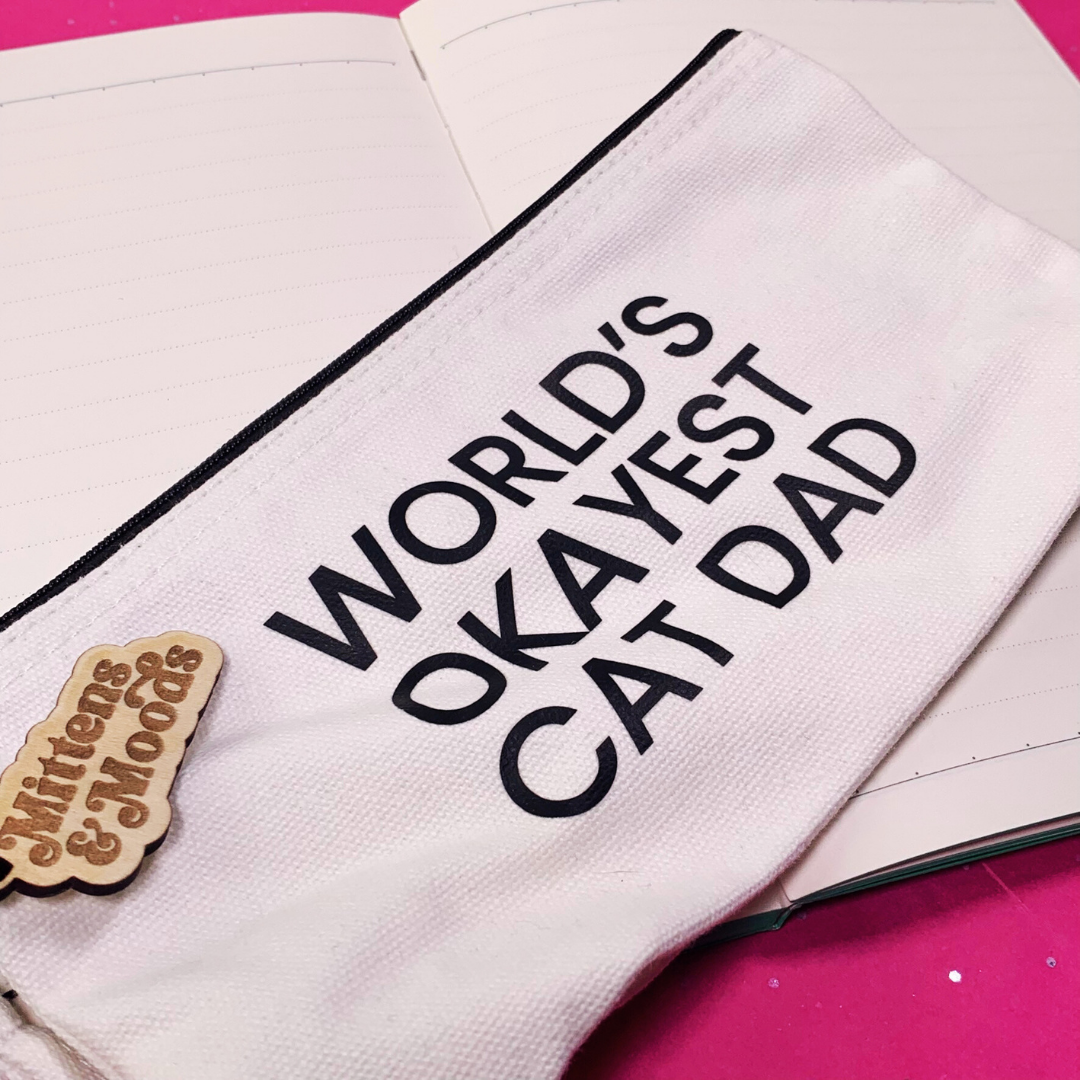 World's Okayest Cat Dad - Small Pouch
