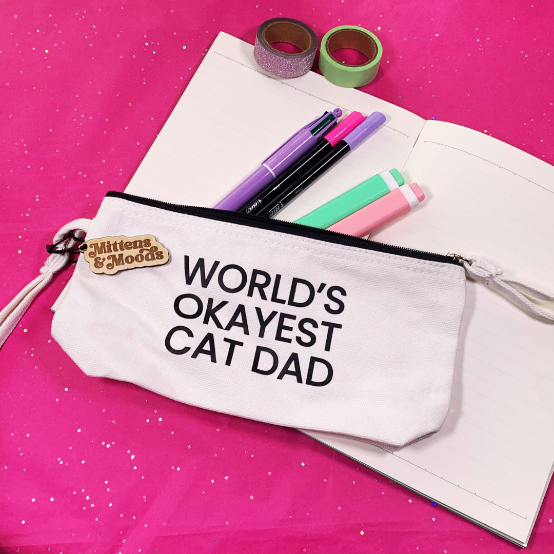 World's Okayest Cat Dad - Small Pouch