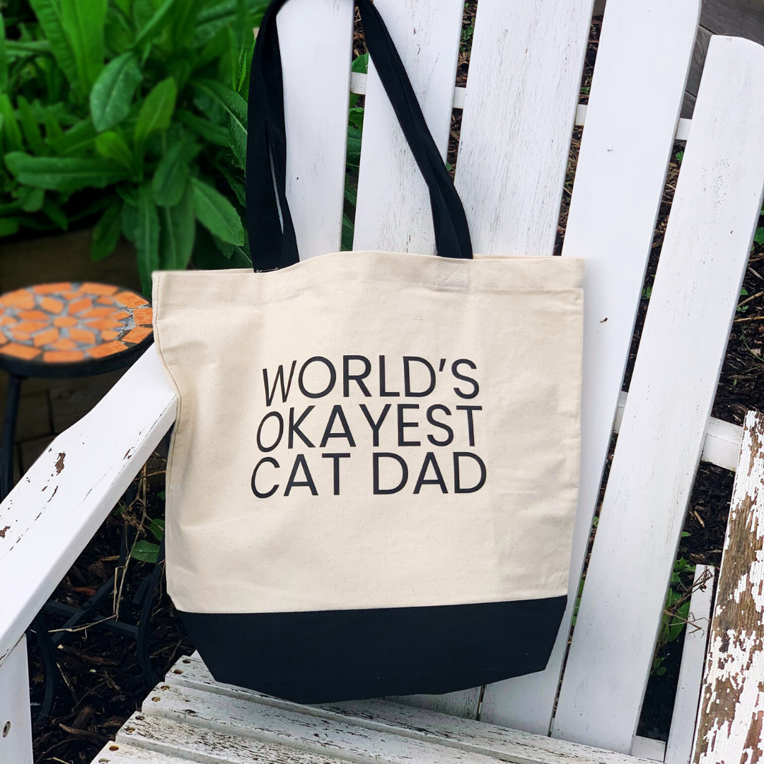 World's Okayest Cat Dad - Tote Bag
