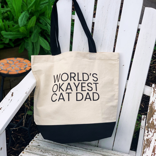 World's Okayest Cat Dad - Tote Bag